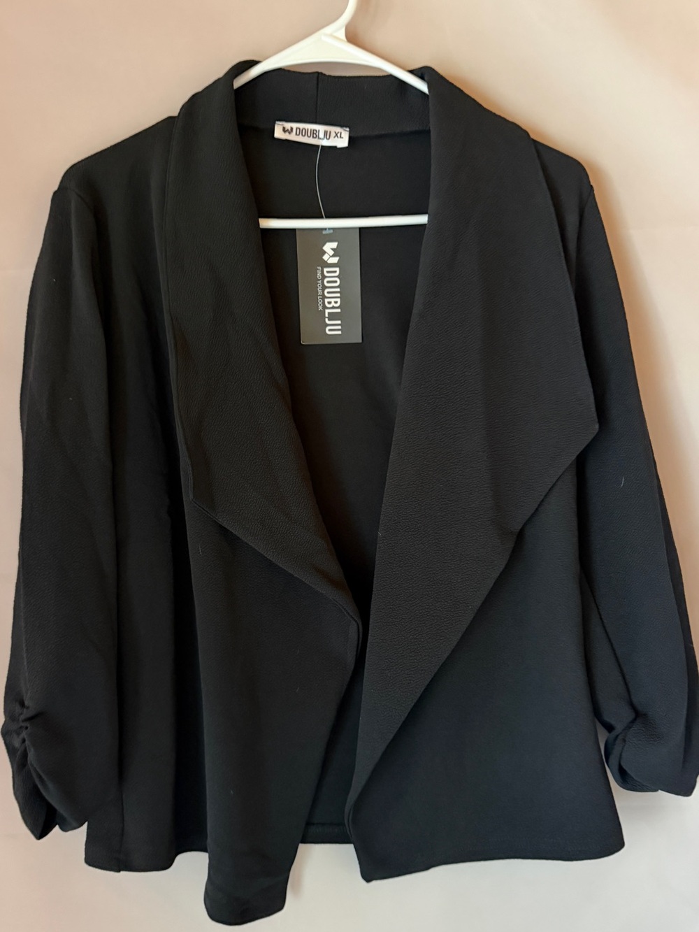 ✨NWT DoublJu Black Open-Front Blazer – Women's XL